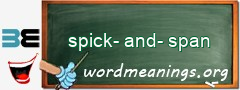 WordMeaning blackboard for spick-and-span